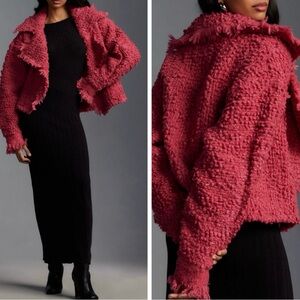 Anthropologie Cozy Textured Wool Blend Kimono Jacket, One Size